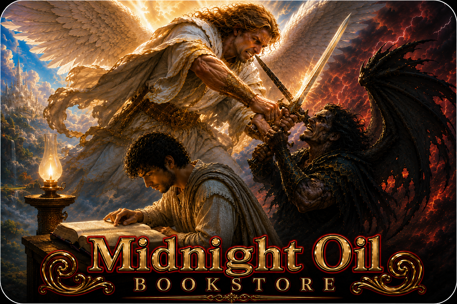 Midnight Oil Bookstore logo